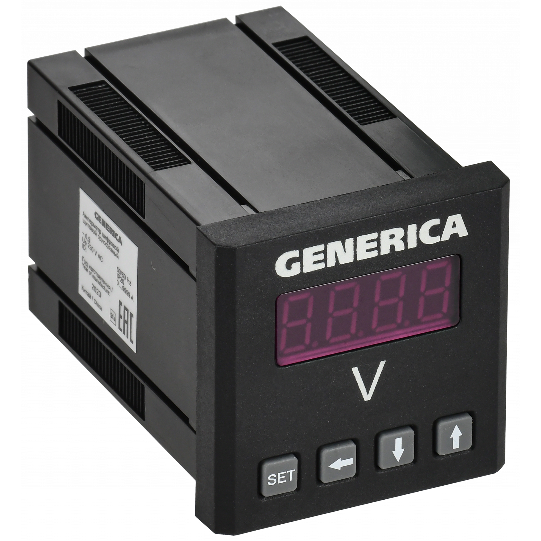 Вольтметр цифровой щитовой однофазный 48х48мм LED GENERICA