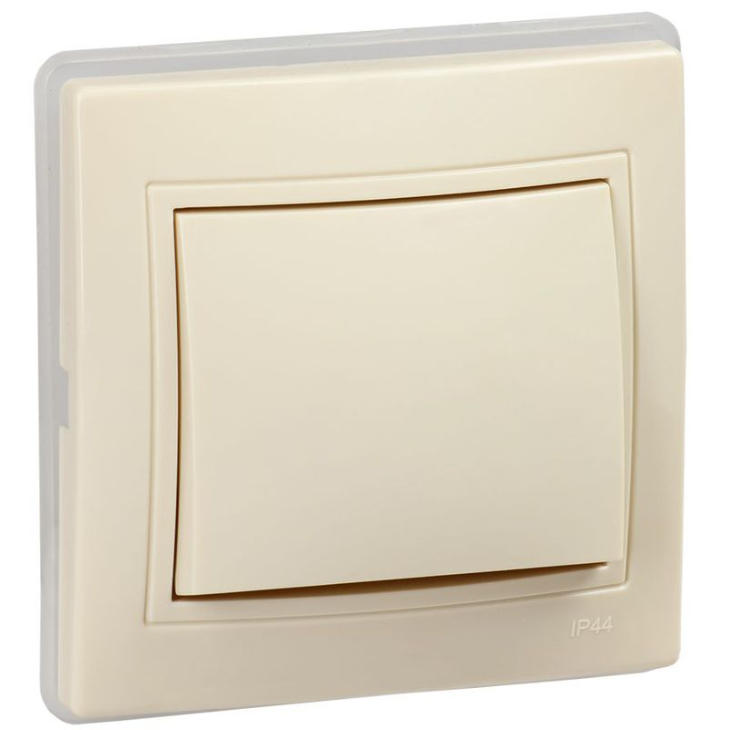 KVARTA Выключатель 1-клавишный 10А IP44 ВС10-1-0-ККм-44 кремовый GENERICA