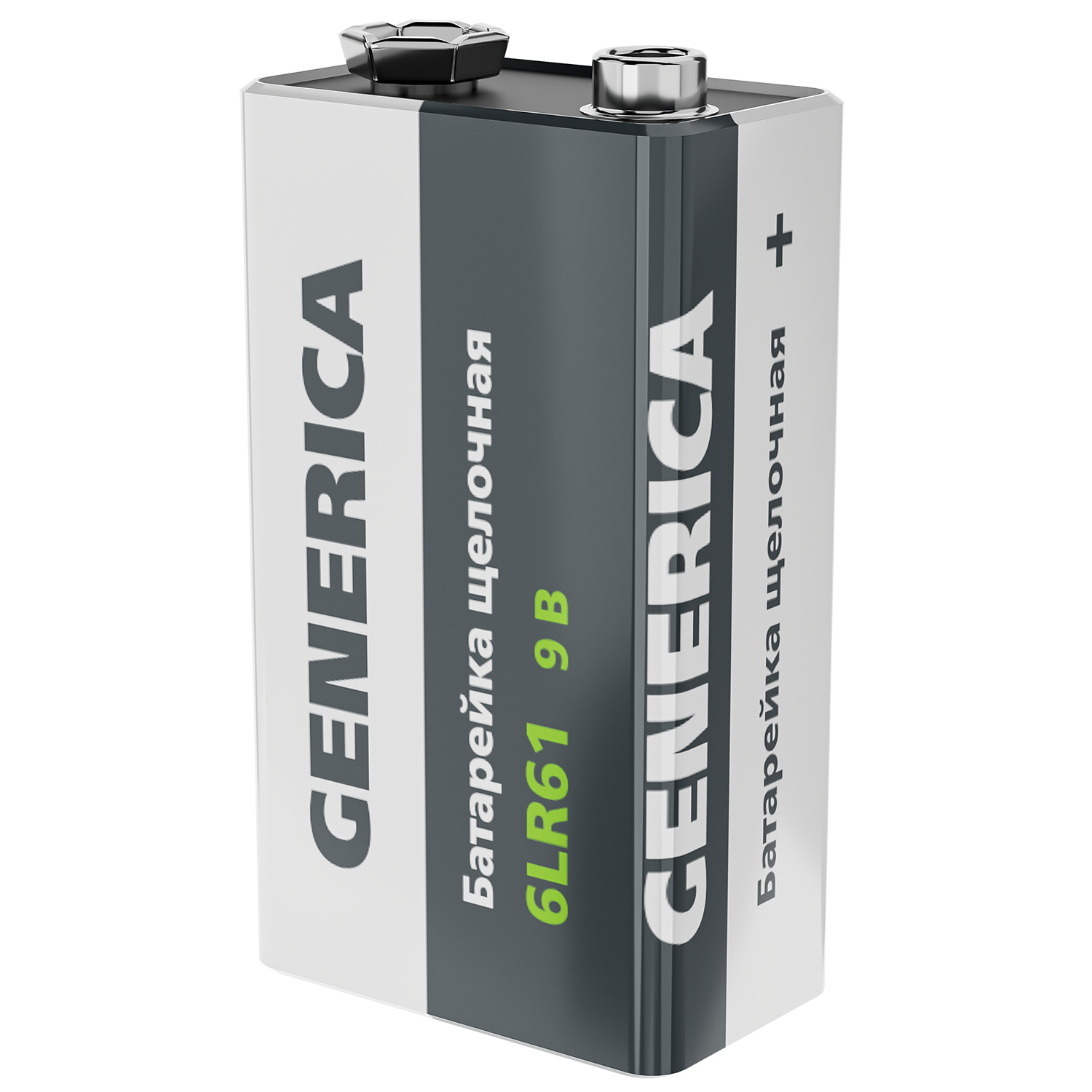Батарейка щелочая Alkaline 6LR61 9V (1шт/блистер) GENERICA