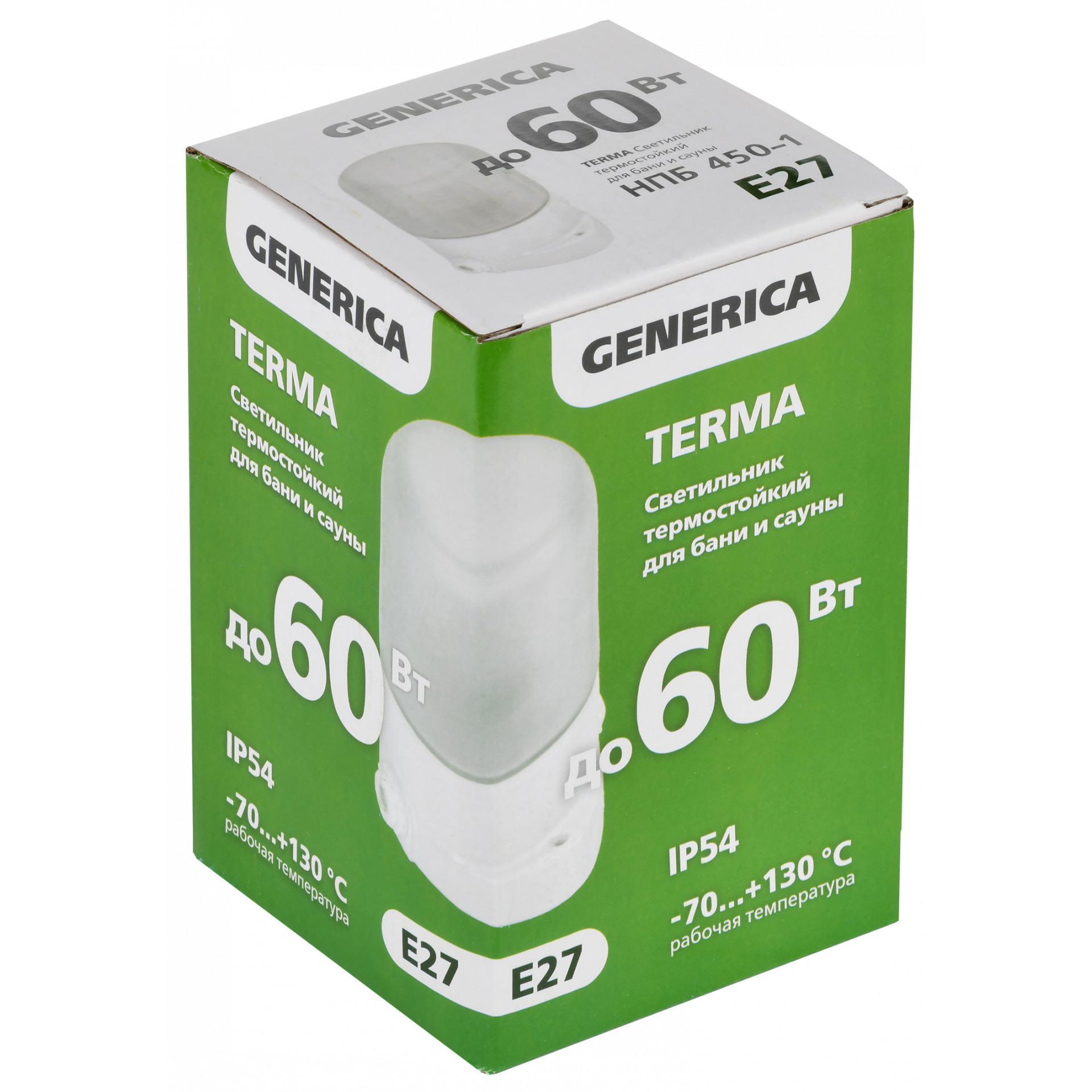 TERMA Светильник термостойкий для бани и сауны НПБ 450-1 IP54 60Вт белый GENERICA