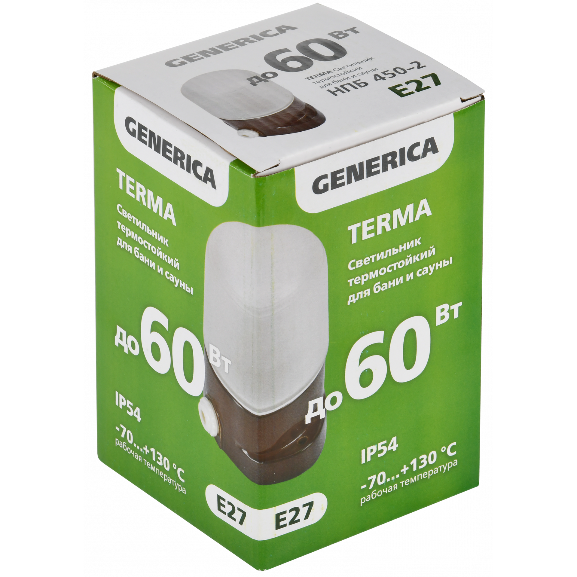 TERMA Светильник термостойкий для бани и сауны НПБ 450-2 IP54 60Вт коричневый GENERICA