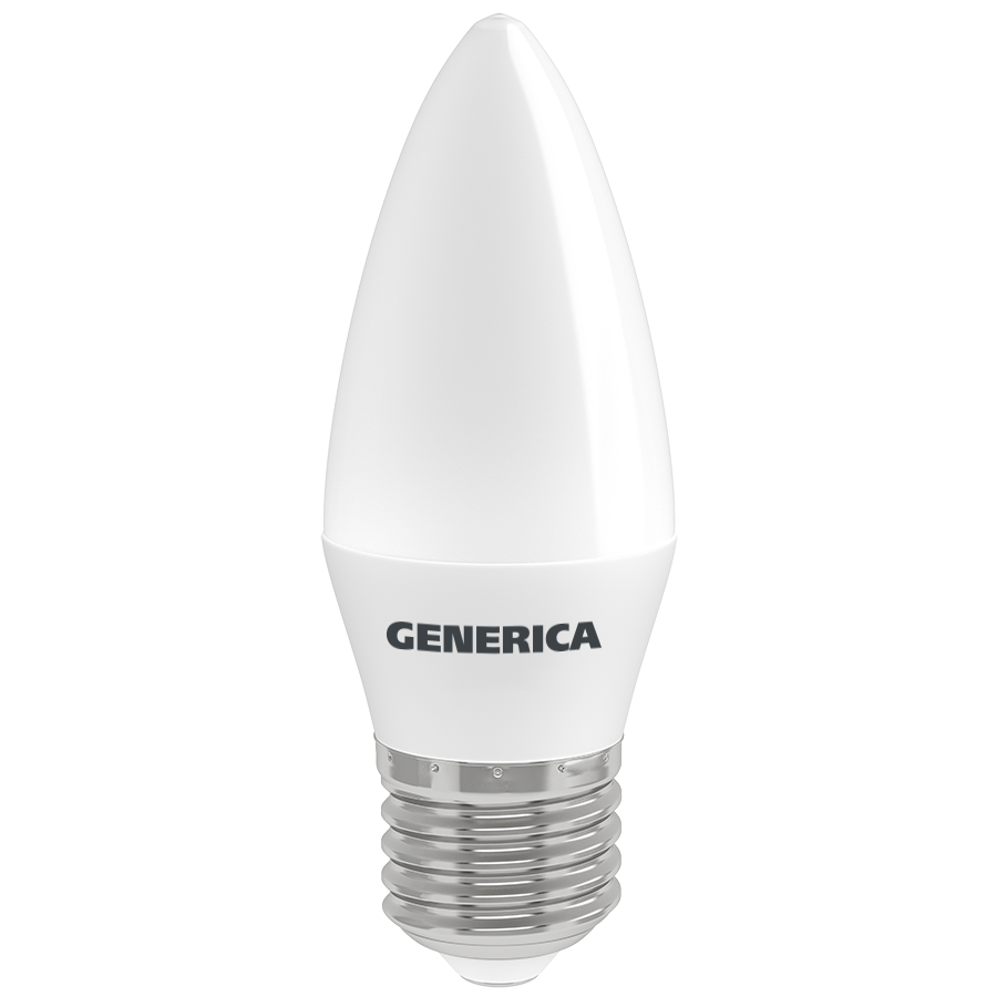 Лампа светодиодная C35 свеча 8Вт 230В 3000К E27 GENERICA