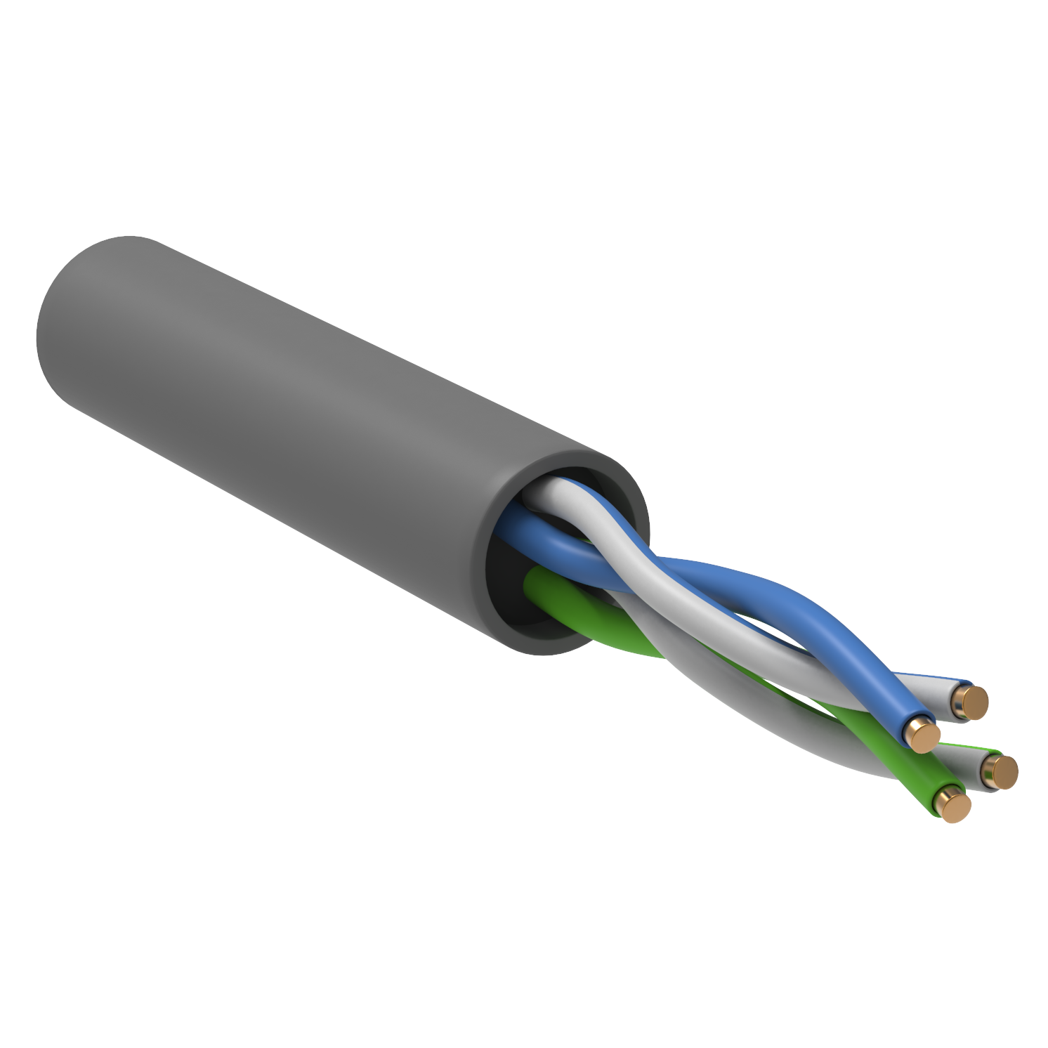 Витая пара U/UTP 5E 24AWG 2PR PVC 1м серый 100м РФ GENERICA