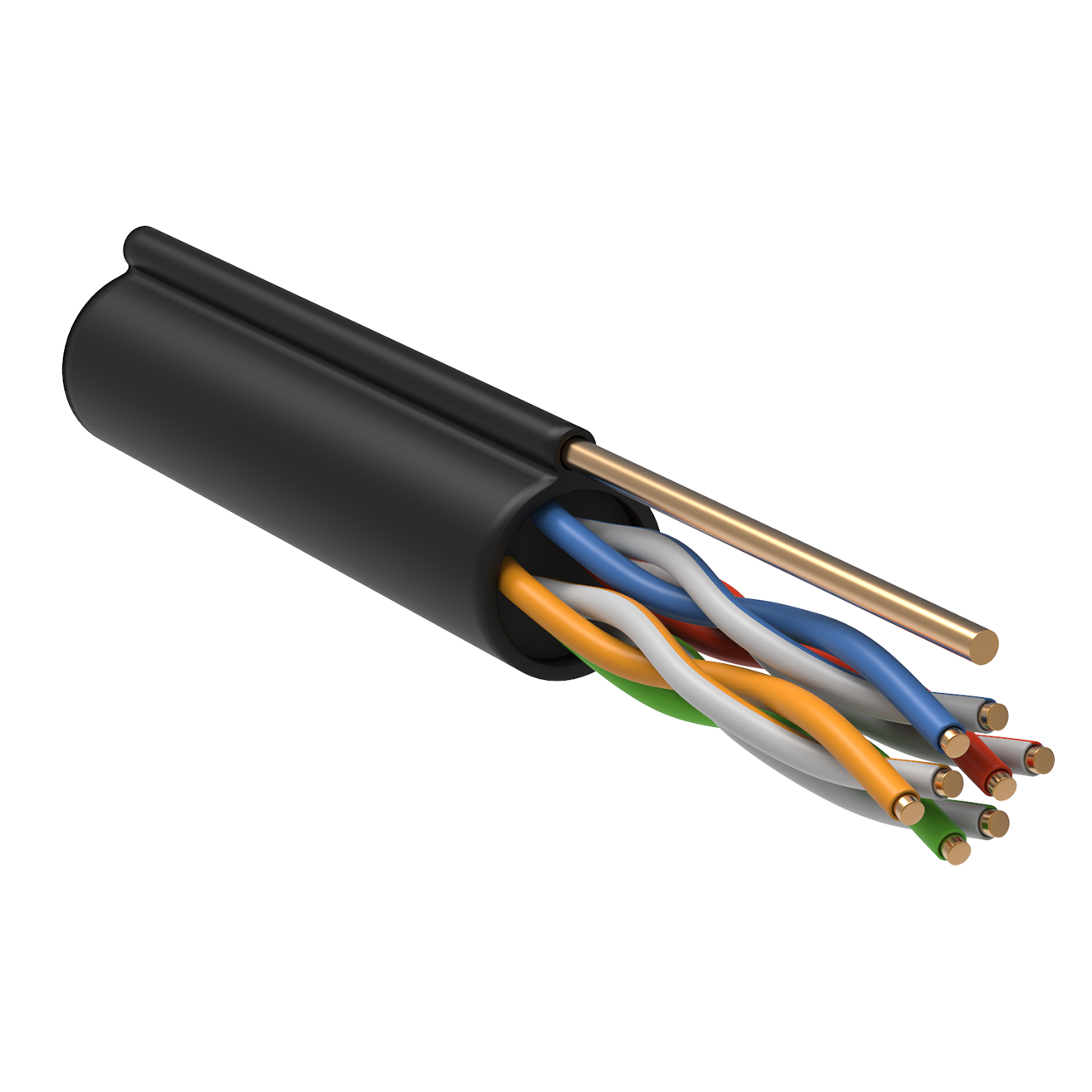 Витая пара U/UTP 5E 24AWG 4PR LDPE 1м трос черный 305м РФ GENERICA