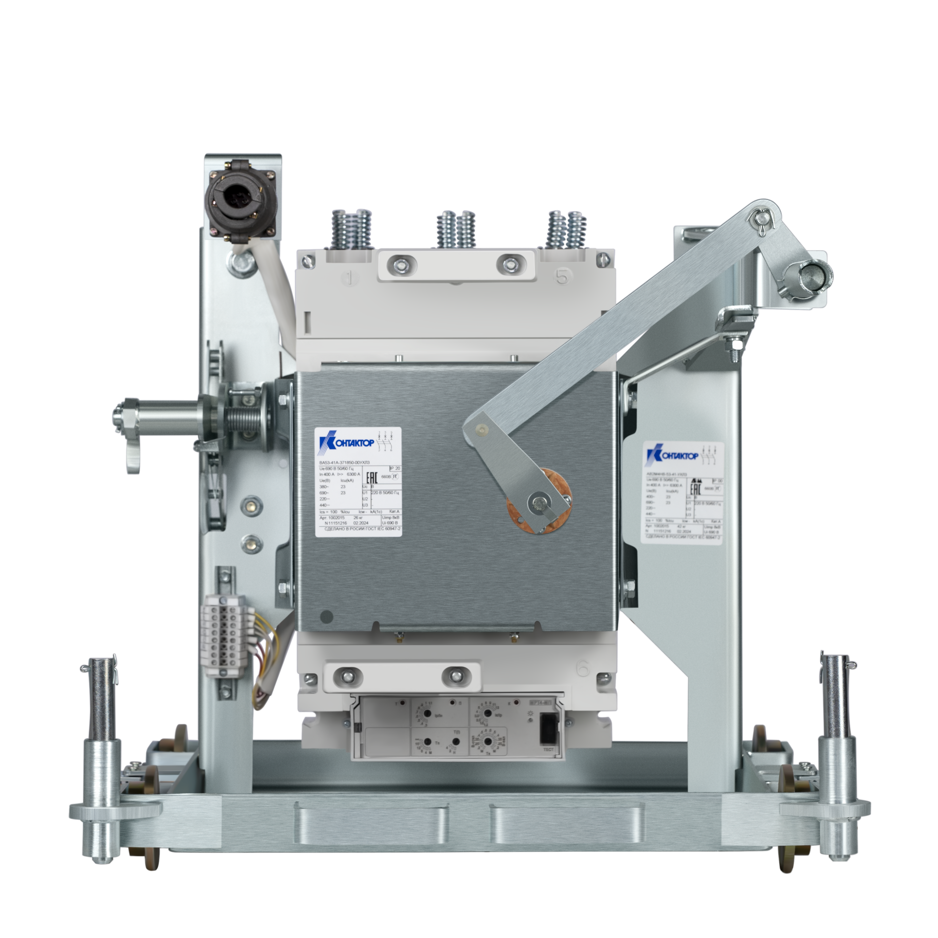 Выключатель автоматический АВ2М15СВ-55-43-УХЛ3 МРТ4-МП 1200А электромагнитный выдвижное НР220AC ПЭ220AC 3З3Р 690В Контактор