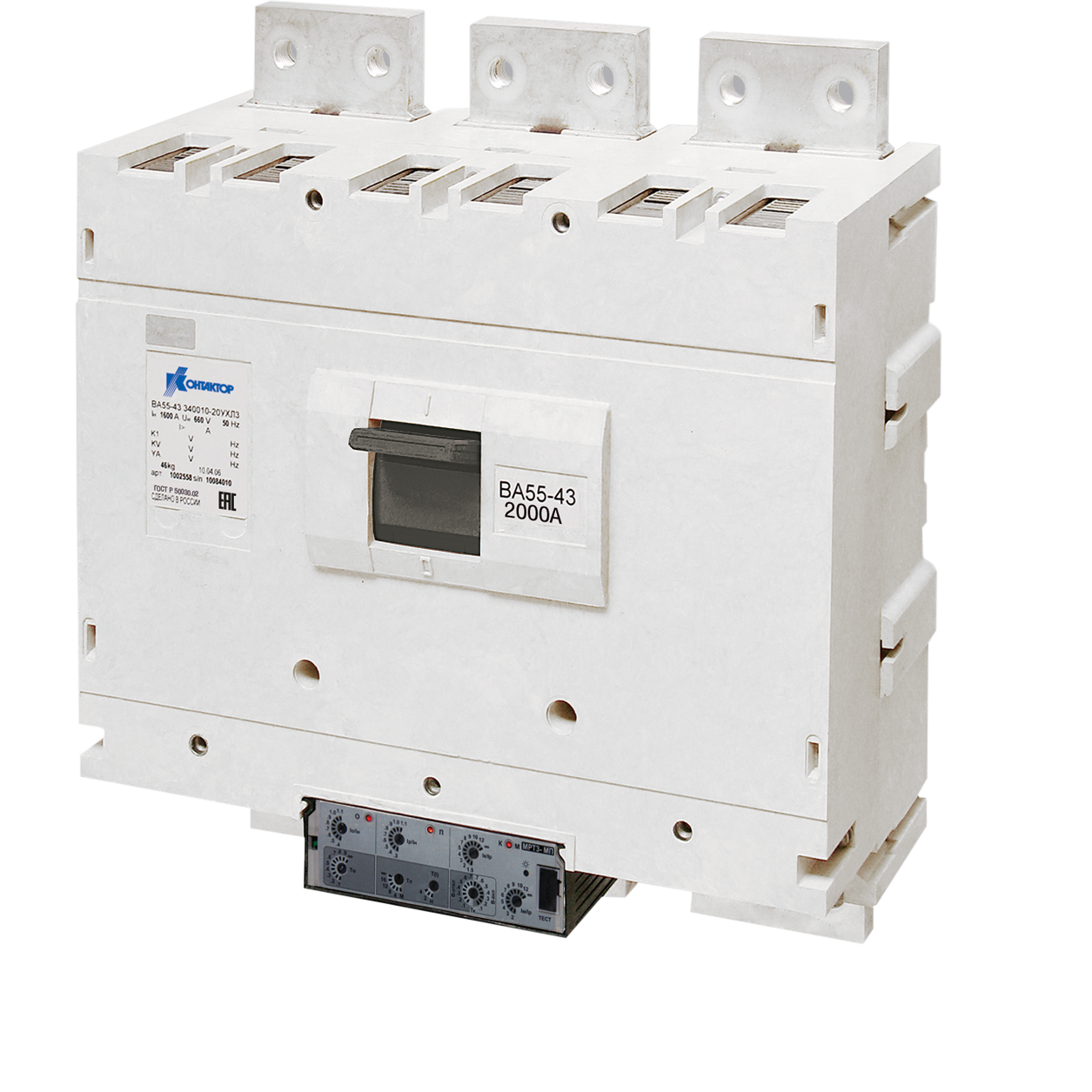 Выключатель автоматический ВА53-43-330010-20УХЛ3 1600А МРТ1-МП переднее шина медь Контактор