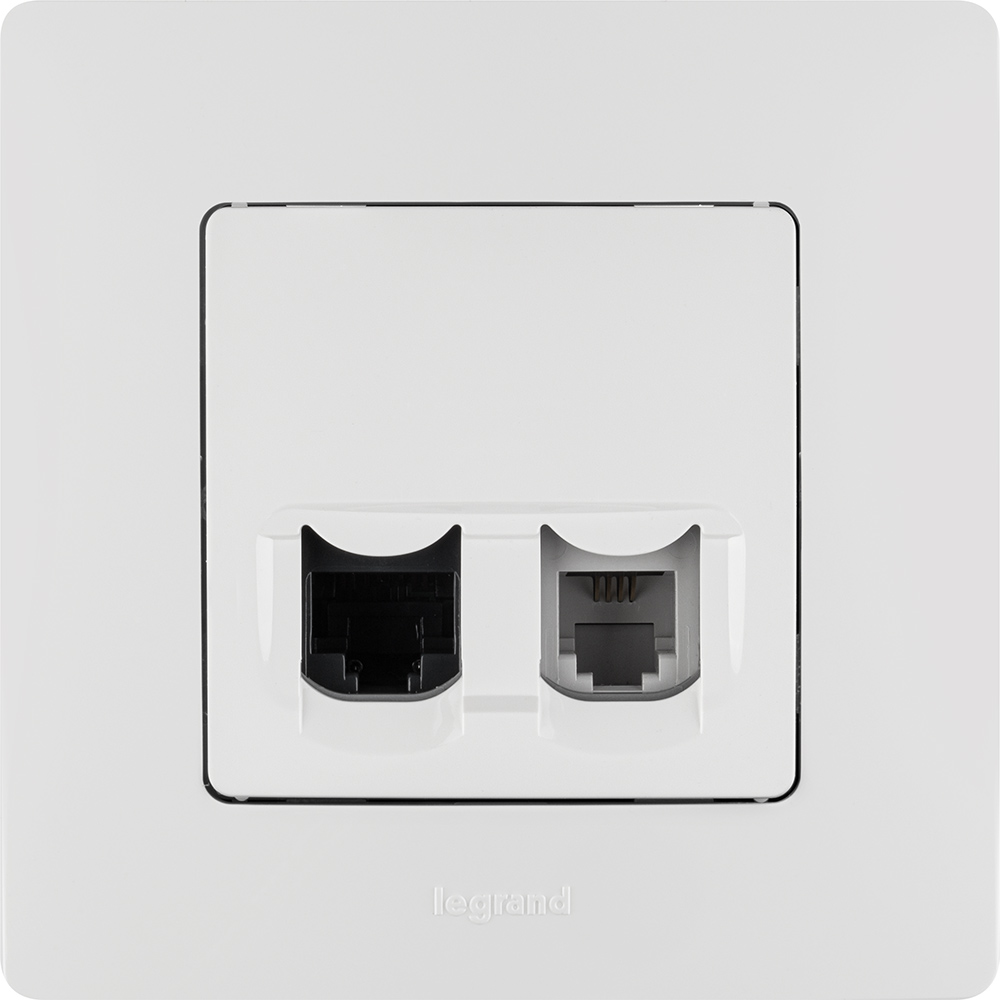 ETIKA Розетка двойная RJ11+RJ45 кат.5E UTP белый