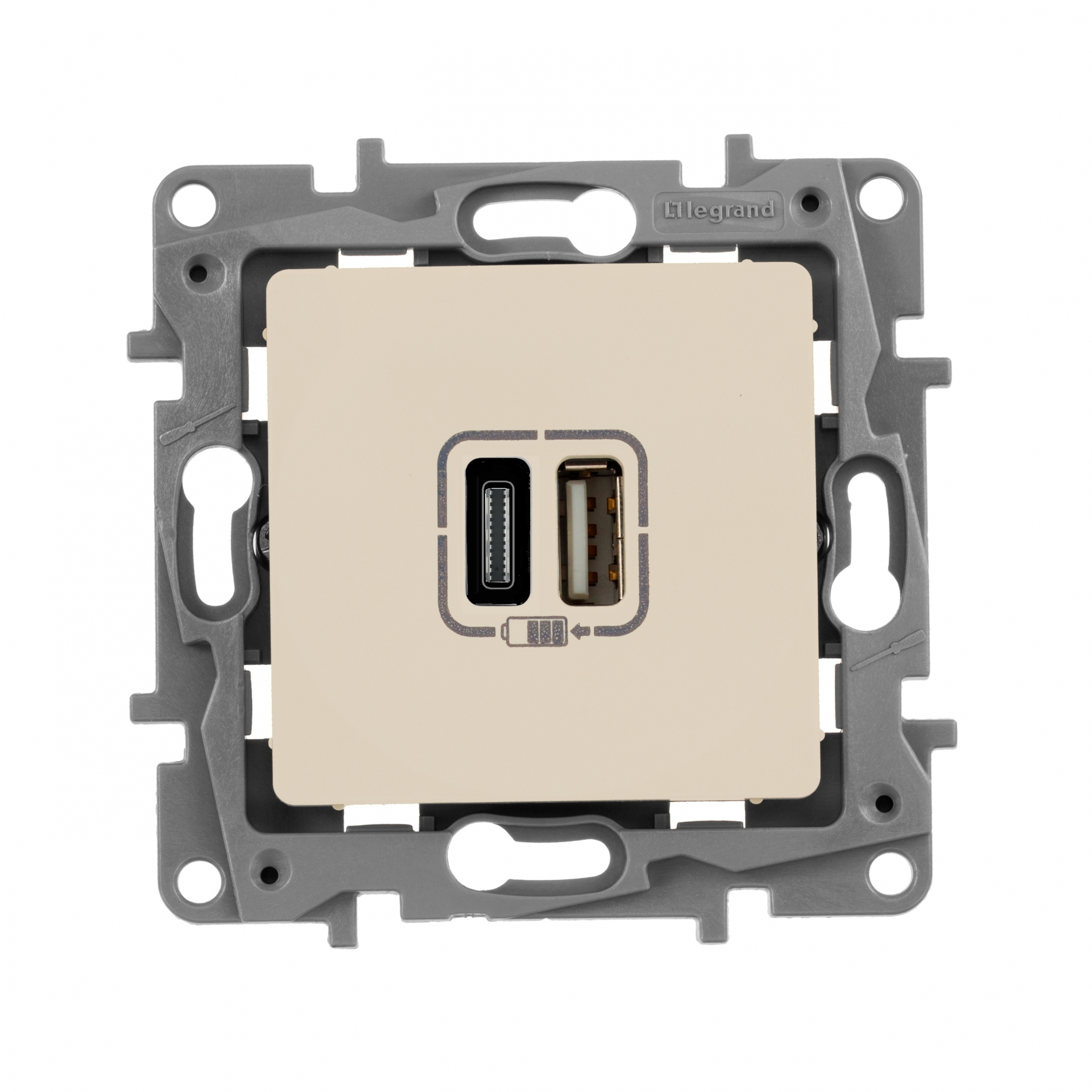 ETIKA Розетка USB A+C 15Вт слоновая кость