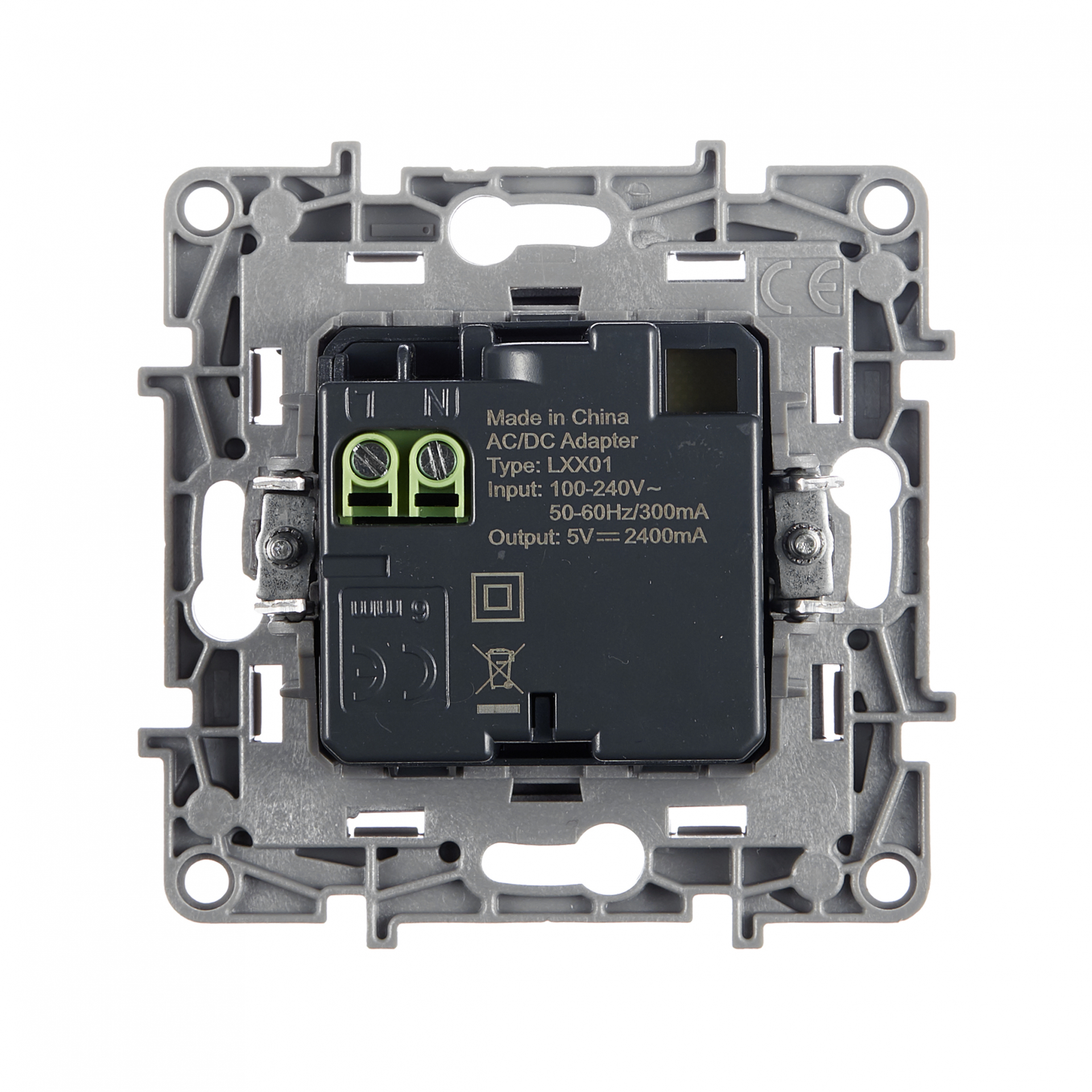 ETIKA Розетка USB A+A 15Вт антрацит