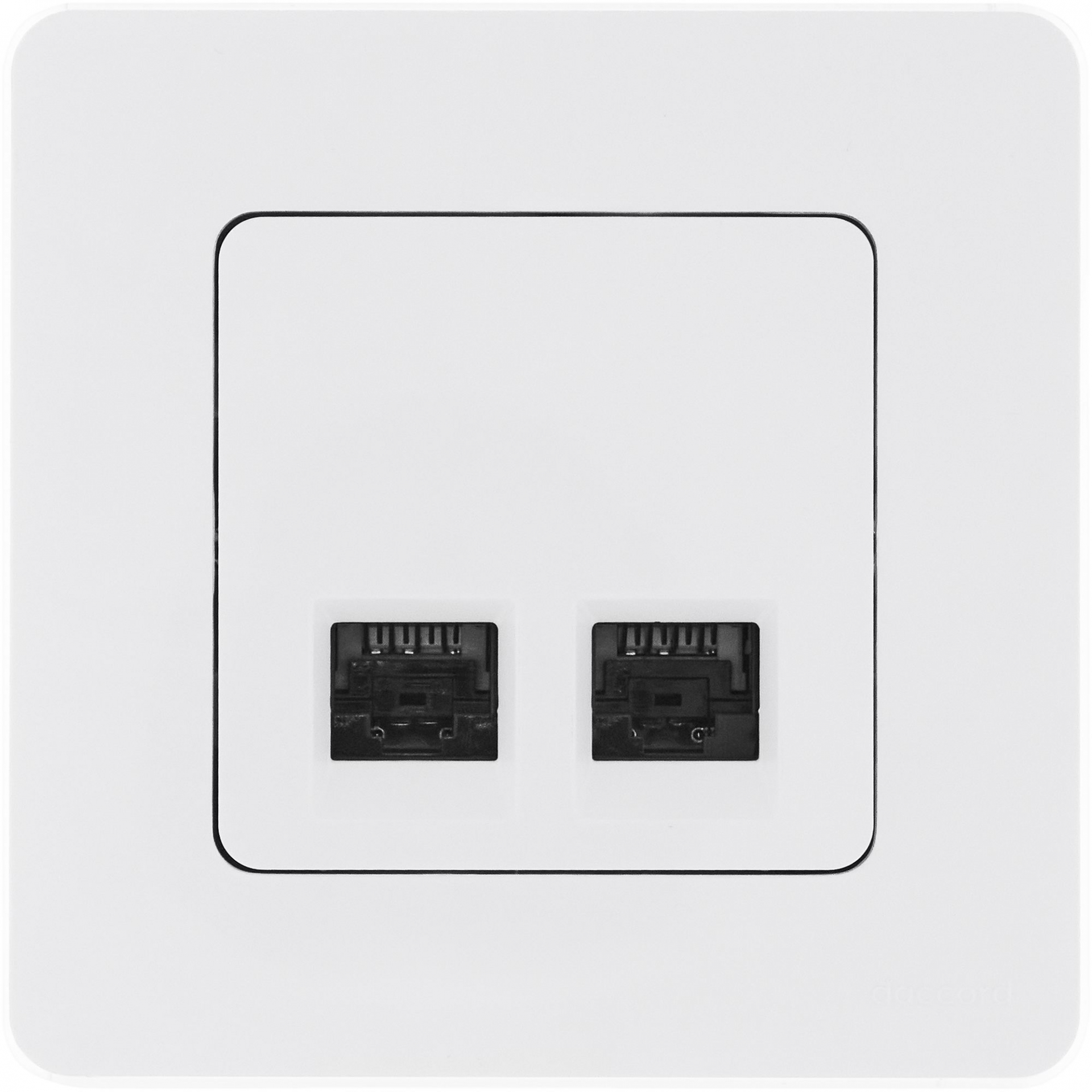 INSPIRIA Розетка компьютерная двойная RJ45 категория 5Е UTP белый