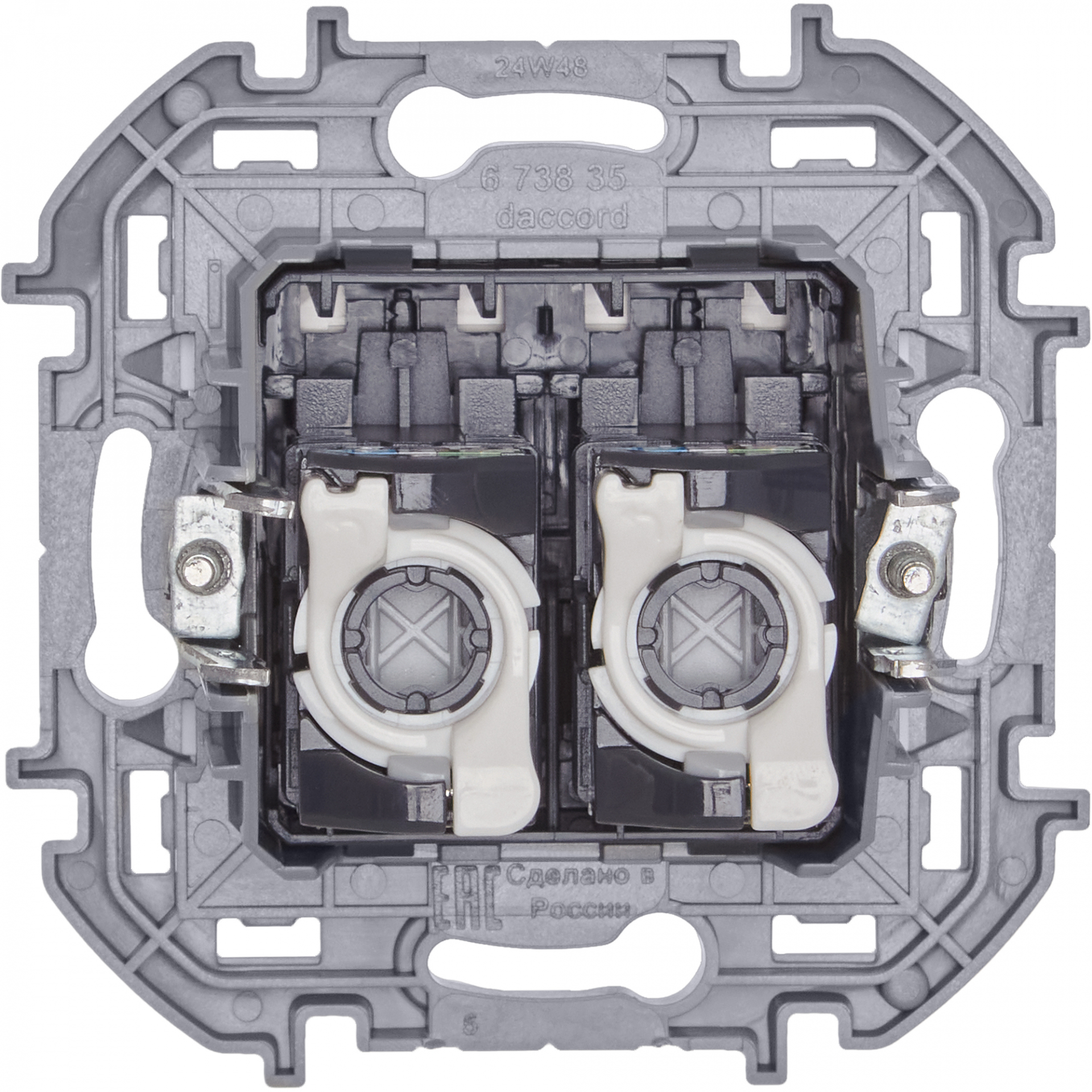 INSPIRIA Розетка компьютерная двойная RJ45 категория 5Е UTP белый