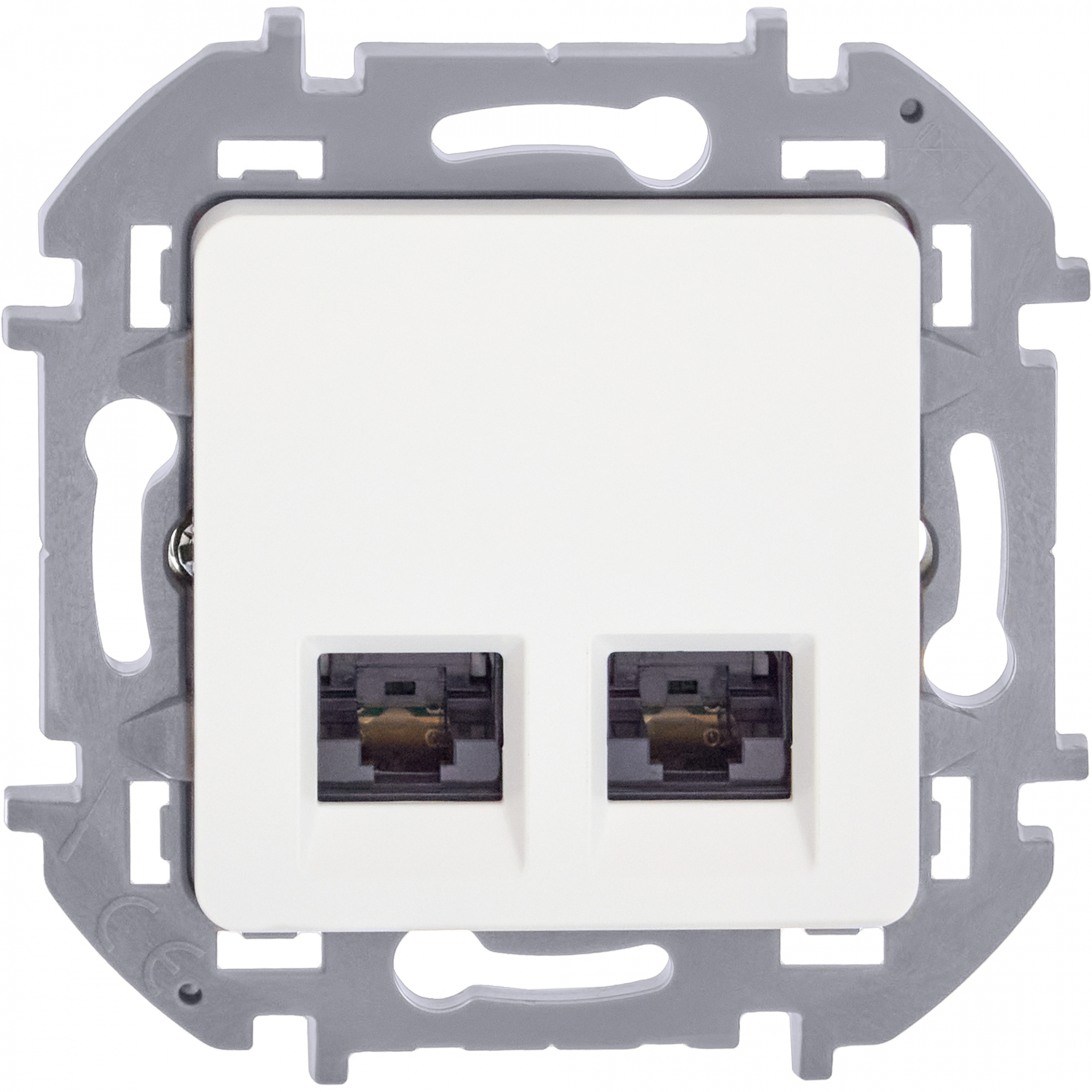 INSPIRIA Розетка компьютерная двойная RJ45 категория 5Е UTP белый