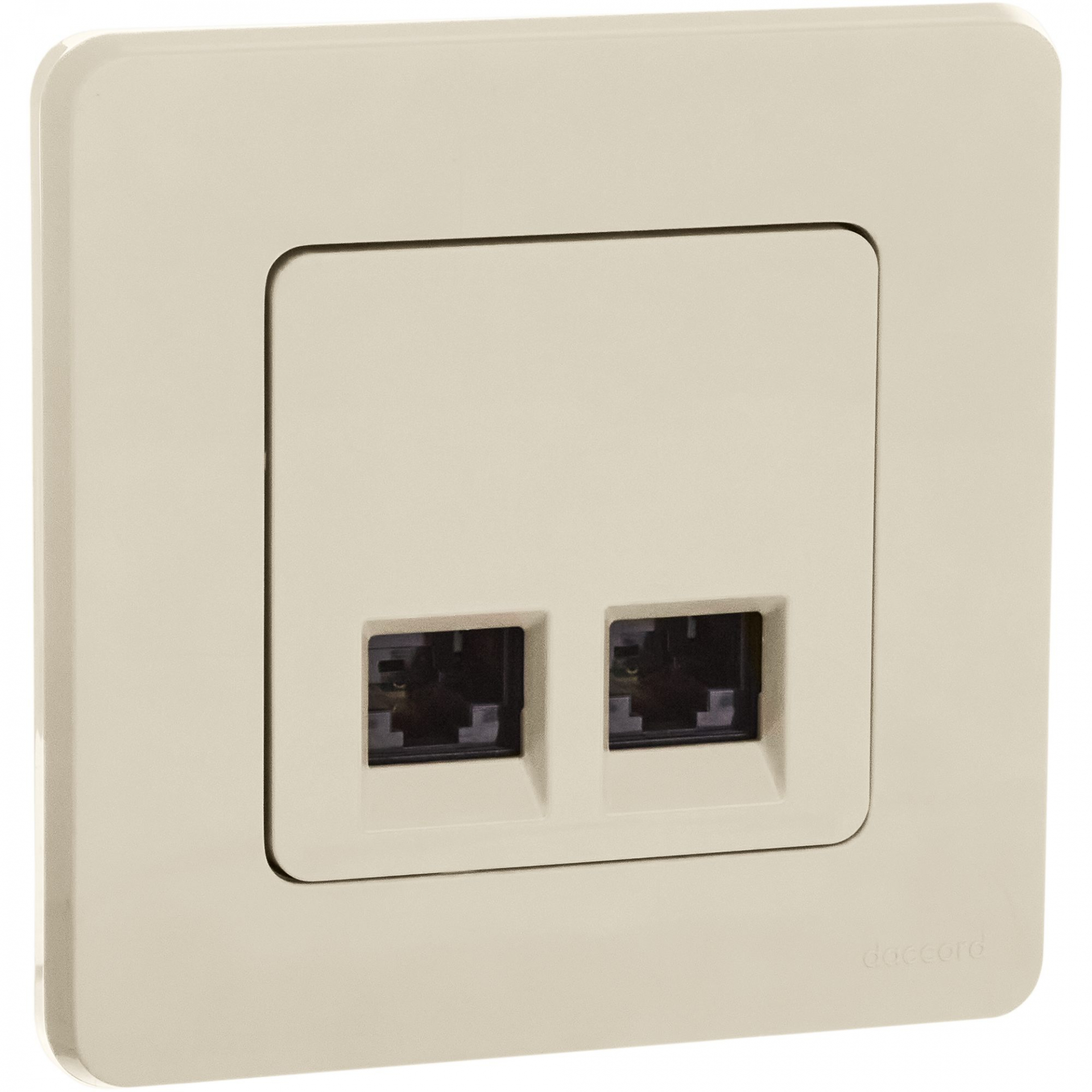 INSPIRIA Розетка компьютерная двойная RJ45 категория 5Е UTP слоновая кость