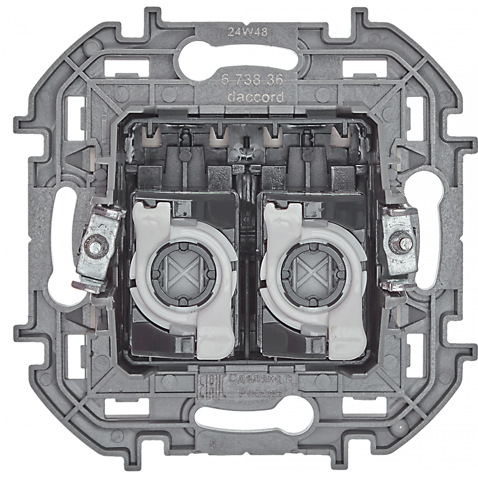 INSPIRIA Розетка компьютерная двойная RJ45 категория 5Е UTP слоновая кость