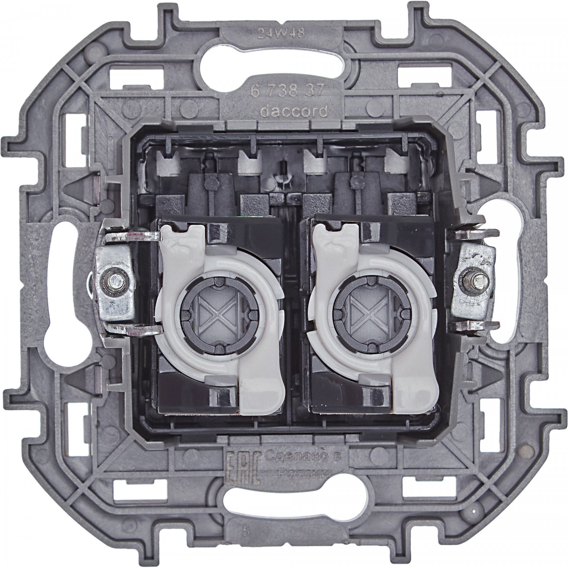 INSPIRIA Розетка компьютерная двойная RJ45 категория 5Е UTP алюминий