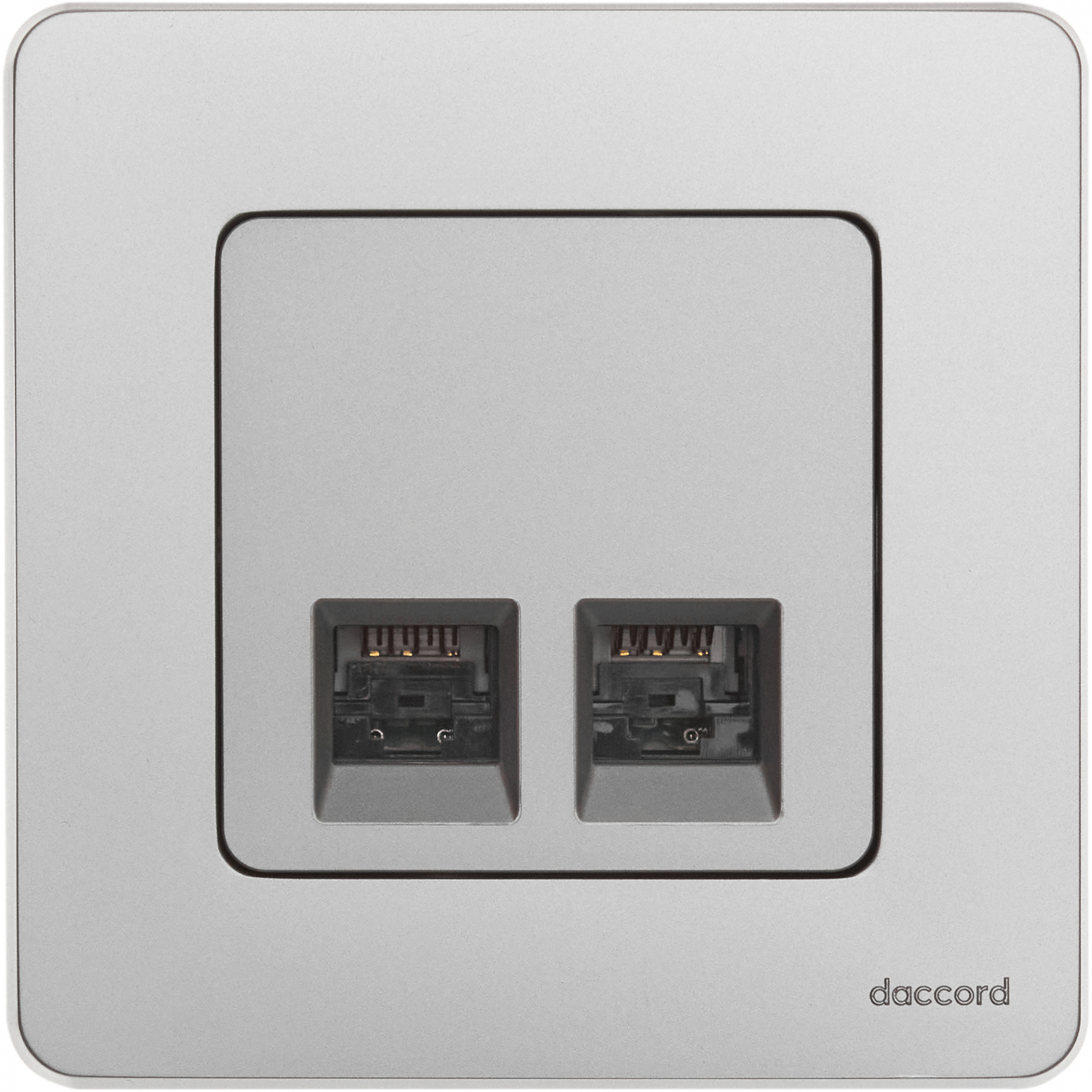 INSPIRIA Розетка компьютерная двойная RJ45 категория 5Е UTP алюминий