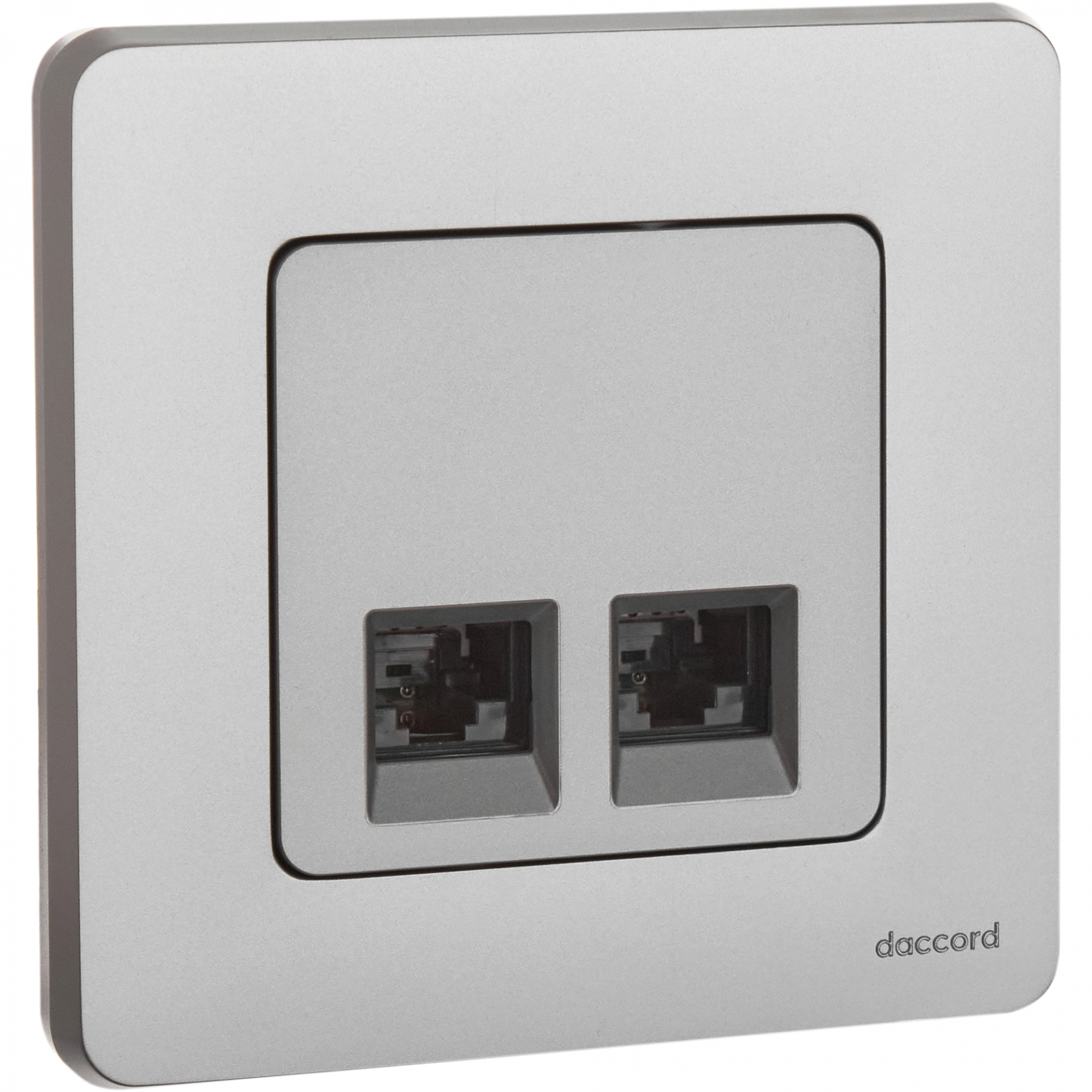 INSPIRIA Розетка компьютерная двойная RJ45 категория 5Е UTP алюминий