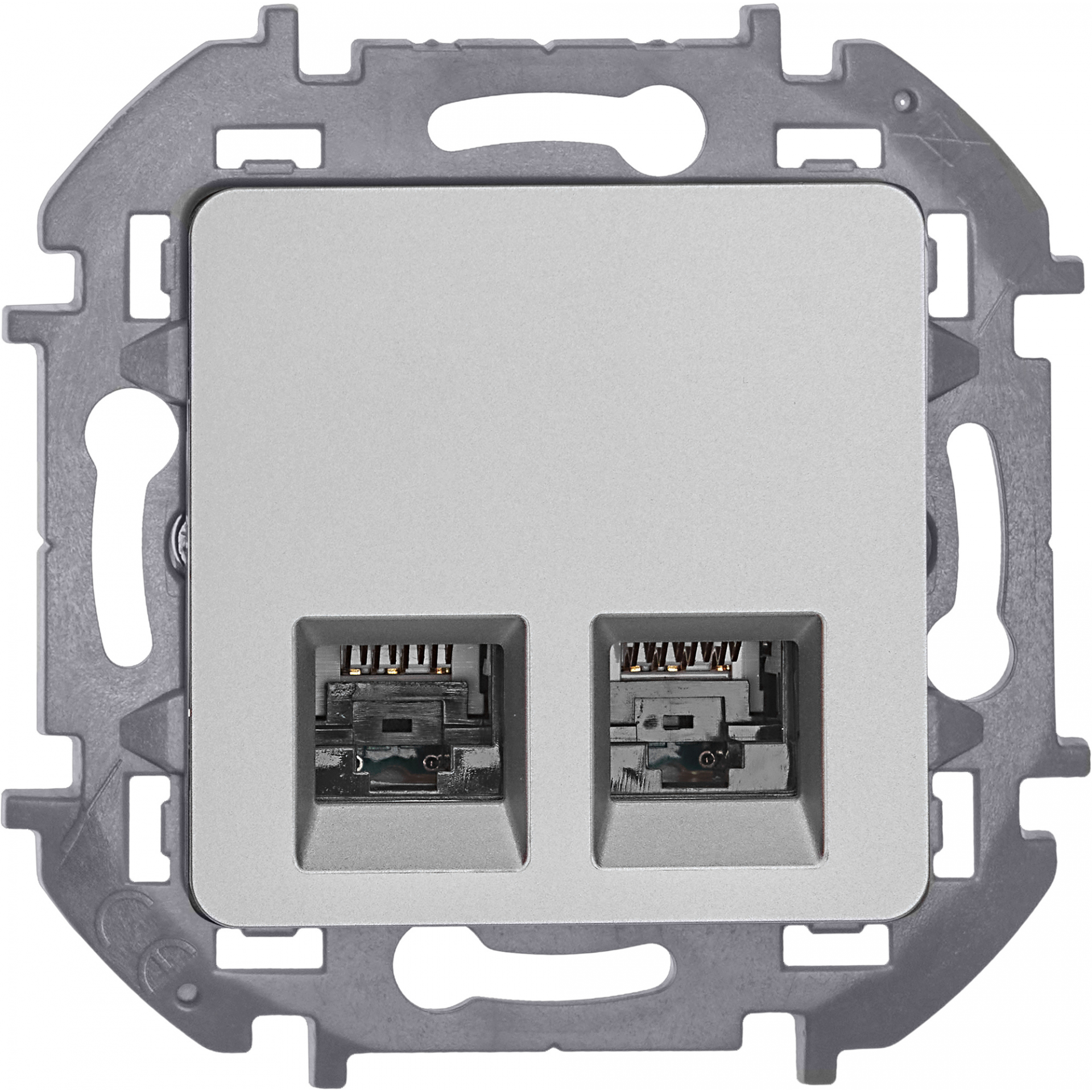 INSPIRIA Розетка компьютерная двойная RJ45 категория 5Е UTP алюминий