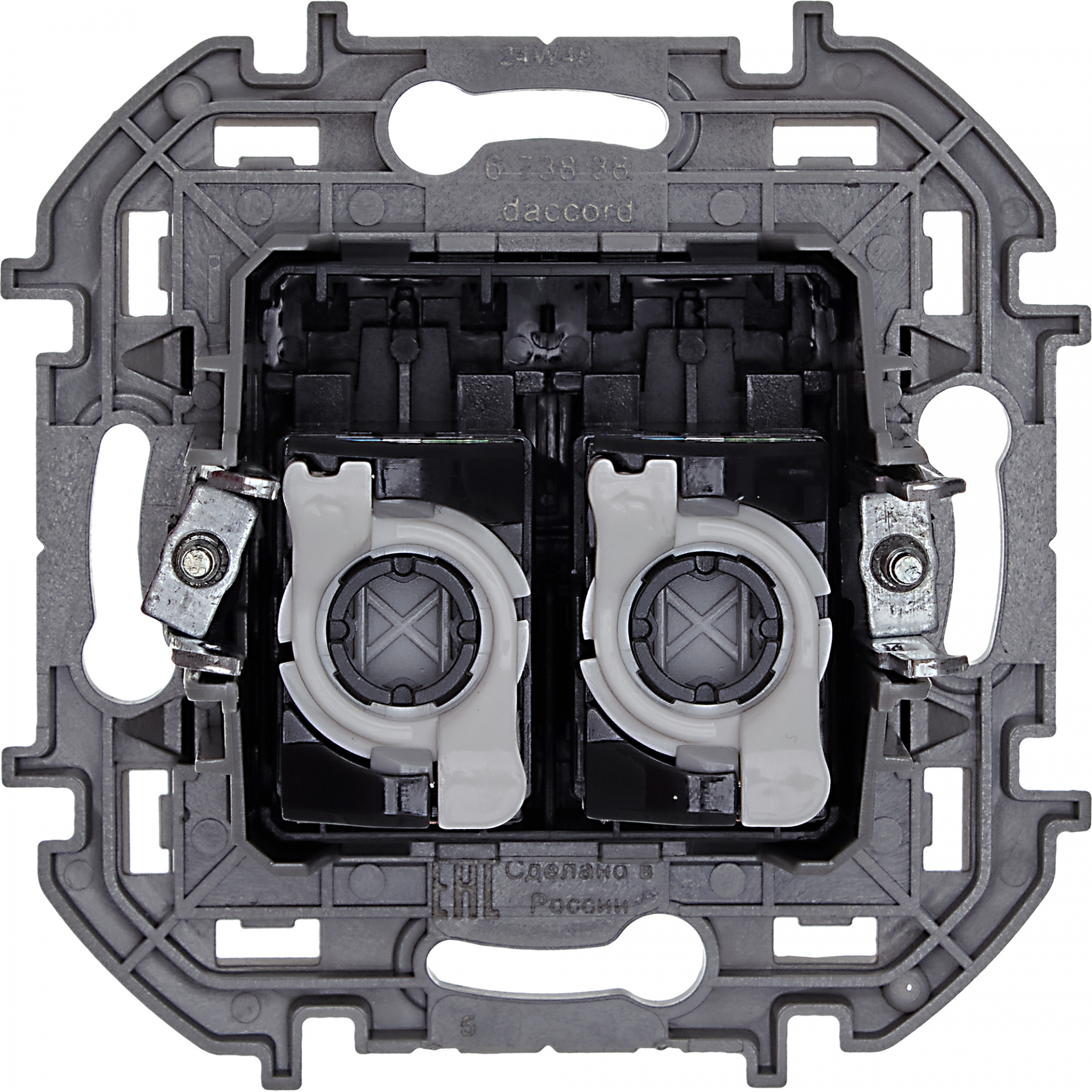 INSPIRIA Розетка компьютерная двойная RJ45 категория 5Е UTP антрацит