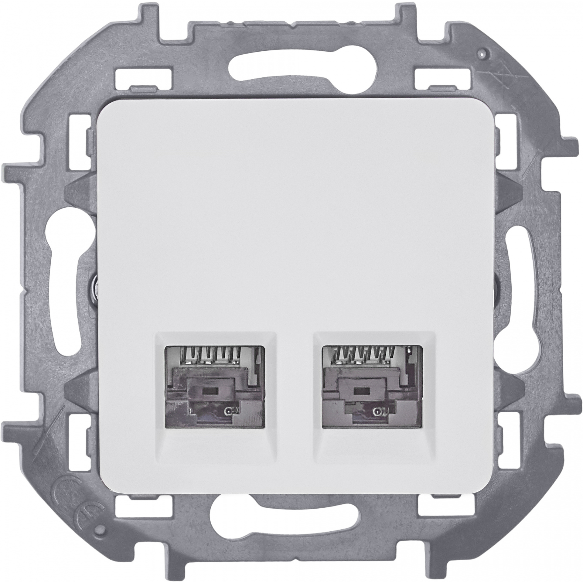 INSPIRIA Розетка компьютерная двойная RJ45 категория 6 UTP белый