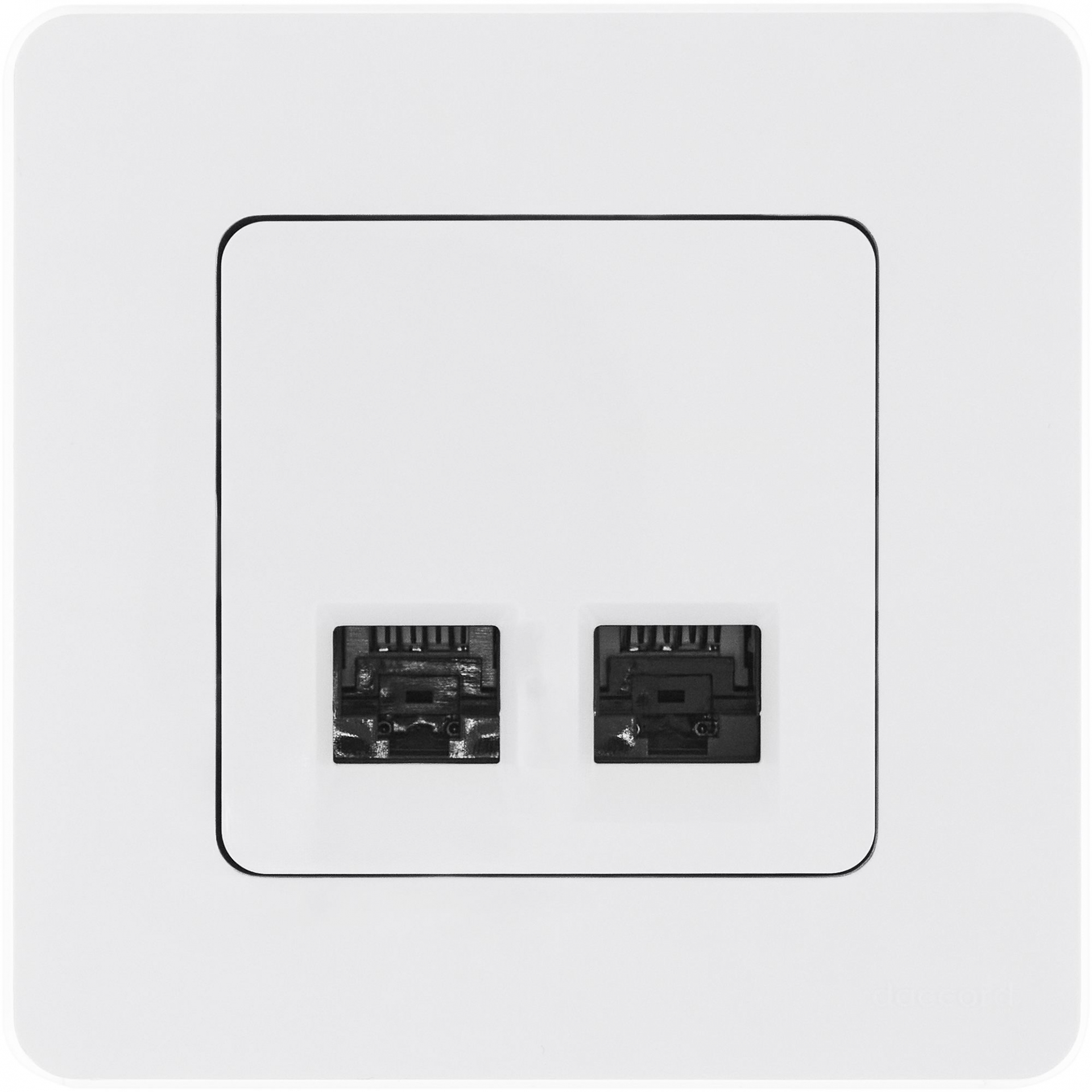 INSPIRIA Розетка компьютерная двойная RJ45 категория 6 UTP белый