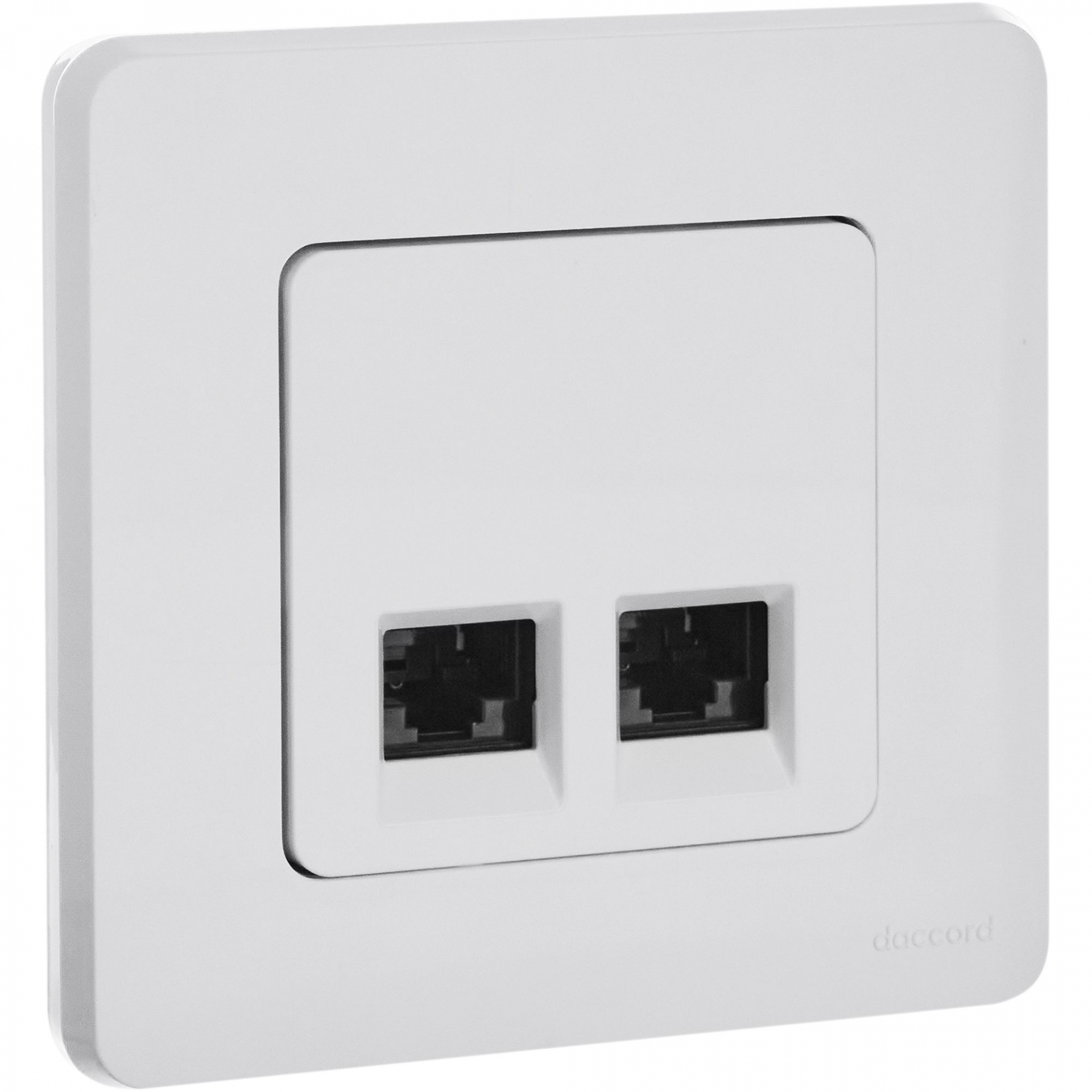 INSPIRIA Розетка компьютерная двойная RJ45 категория 6 UTP белый