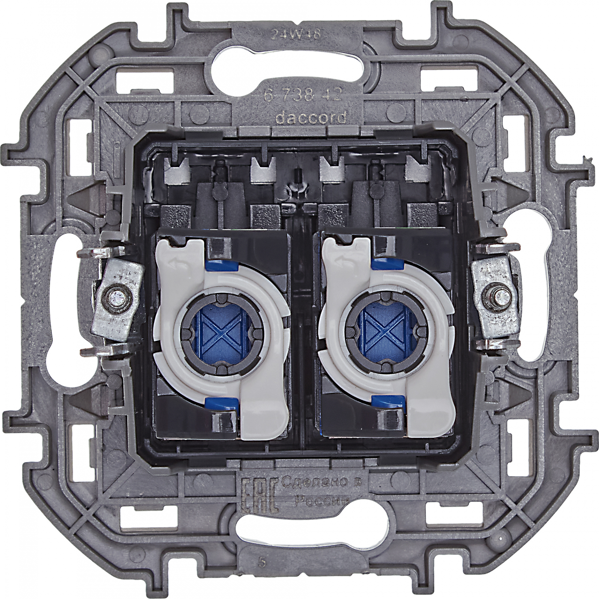 INSPIRIA Розетка компьютерная двойная RJ45 категория 6 UTP алюминий