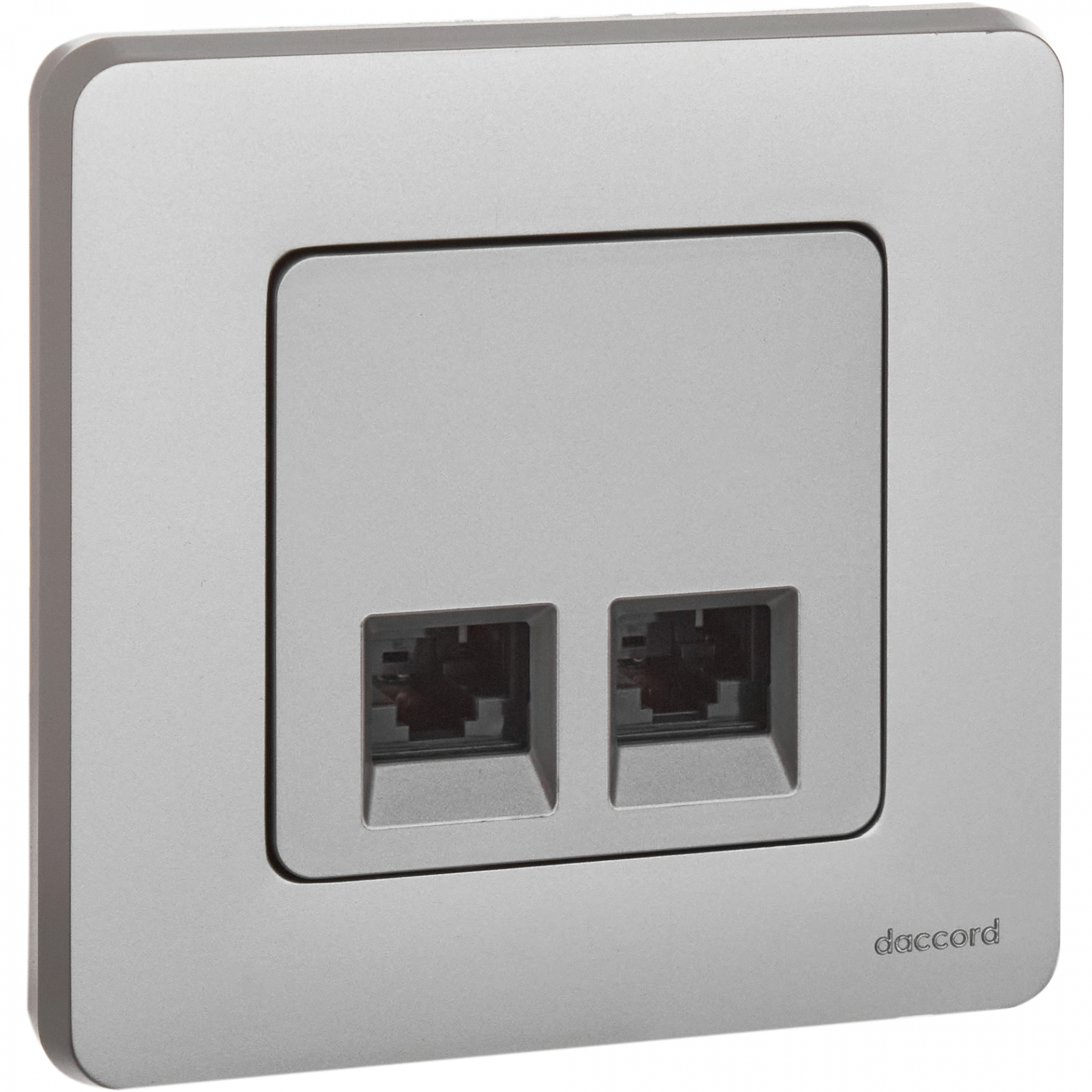 INSPIRIA Розетка компьютерная двойная RJ45 категория 6 UTP алюминий