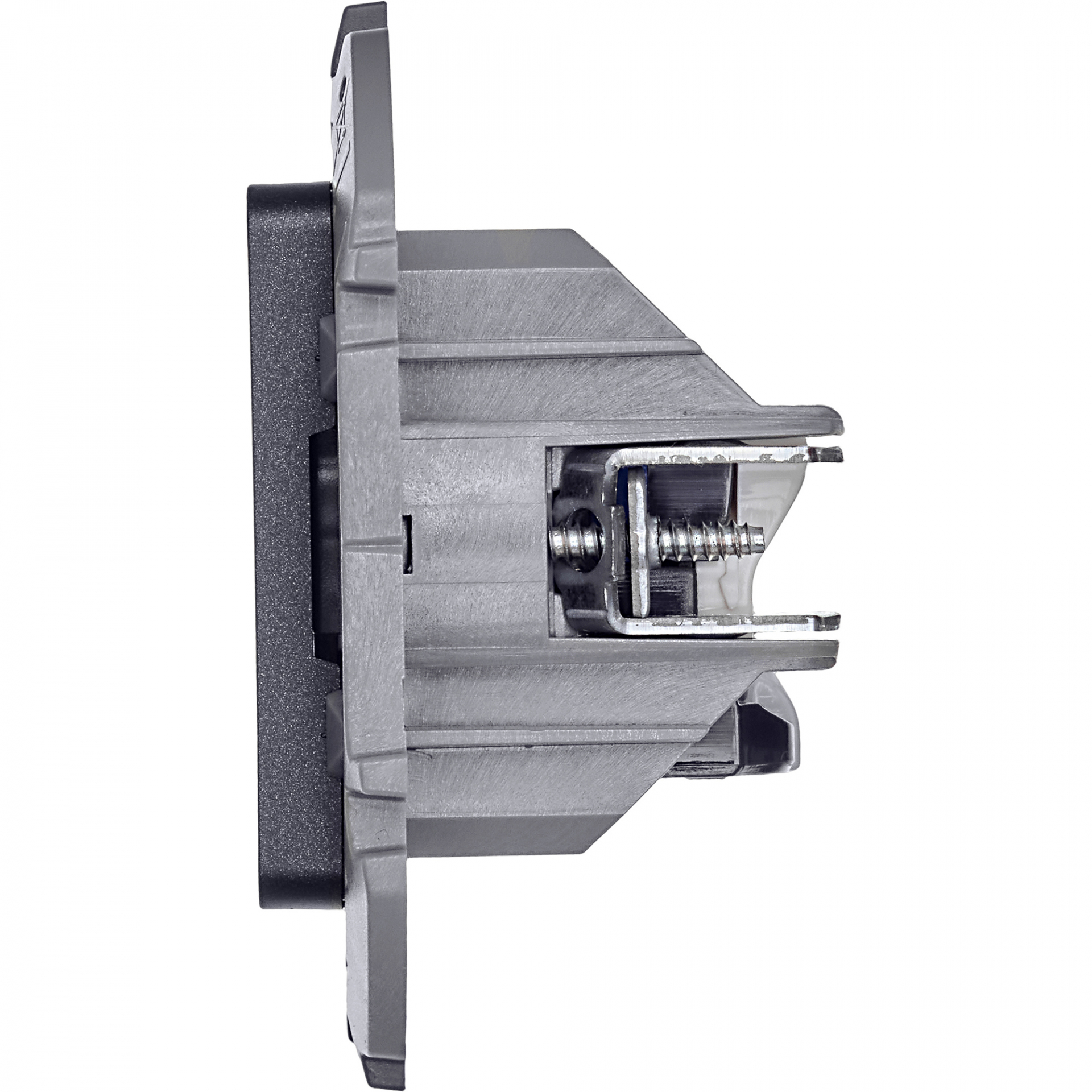 INSPIRIA Розетка компьютерная двойная RJ45 категория 6 UTP антрацит