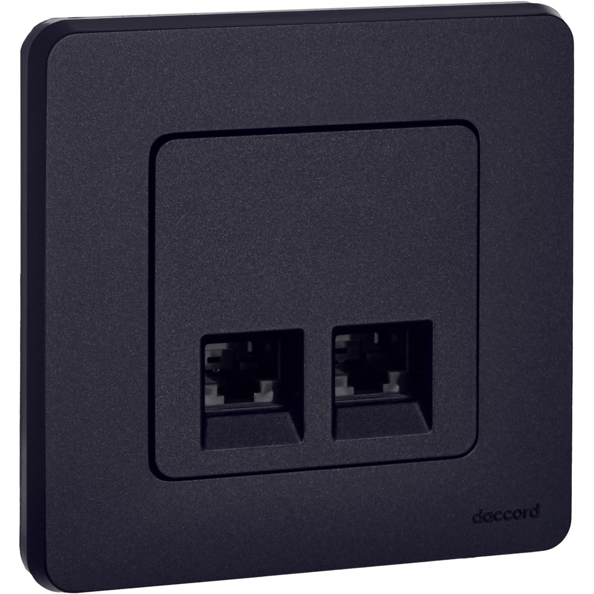 INSPIRIA Розетка компьютерная двойная RJ45 категория 6 UTP антрацит