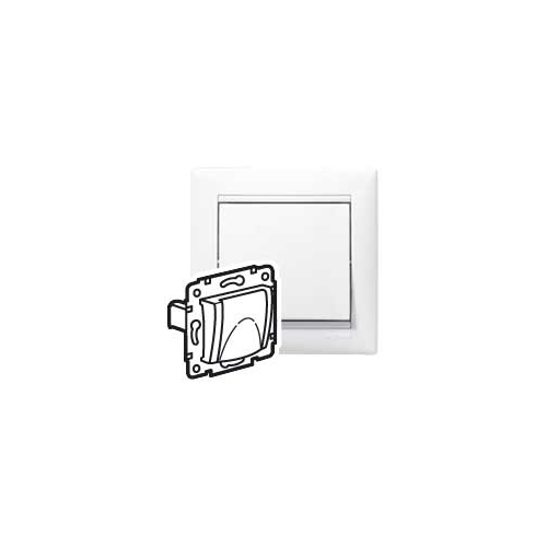 VALENA DIY Розетка 1-местная с заземлением с защитными шторками и крышкой 16А IP20 белый