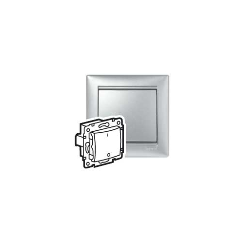 VALENA Переключатель 1-клавишный для люминисцентных ламп схема 6L 10АХ 400В безвинтовые зажимы алюминий