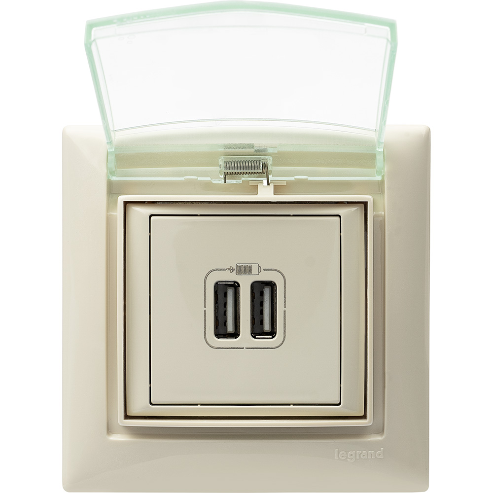 VALENA Розетка USB A+A 15Вт слоновая кость