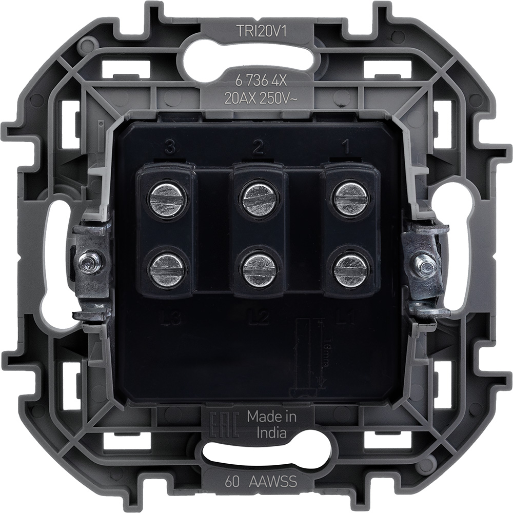 INSPIRIA Выключатель 3-клавишный схема 05 20АХ слоновая кость