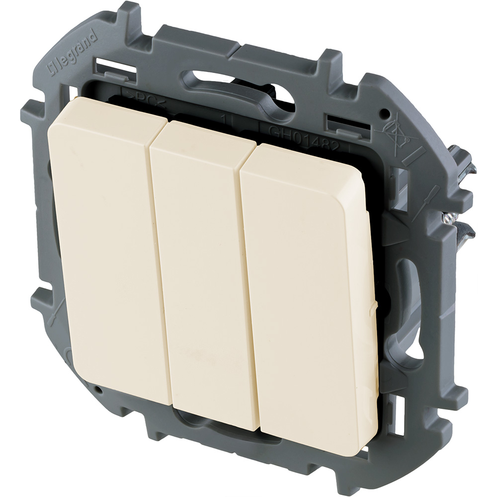 INSPIRIA Выключатель 3-клавишный схема 05 20АХ слоновая кость