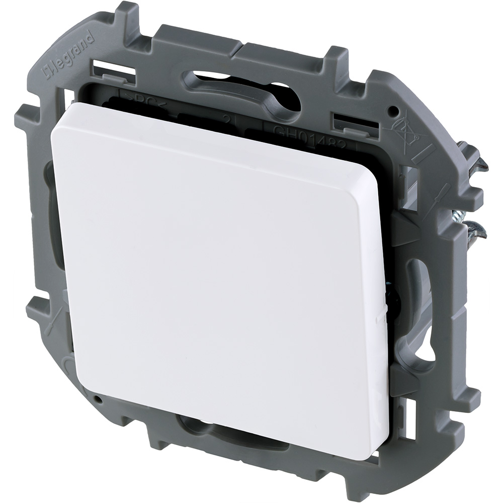 INSPIRIA Переключатель 1-клавишный схема 7 10АХ перекрестный белый