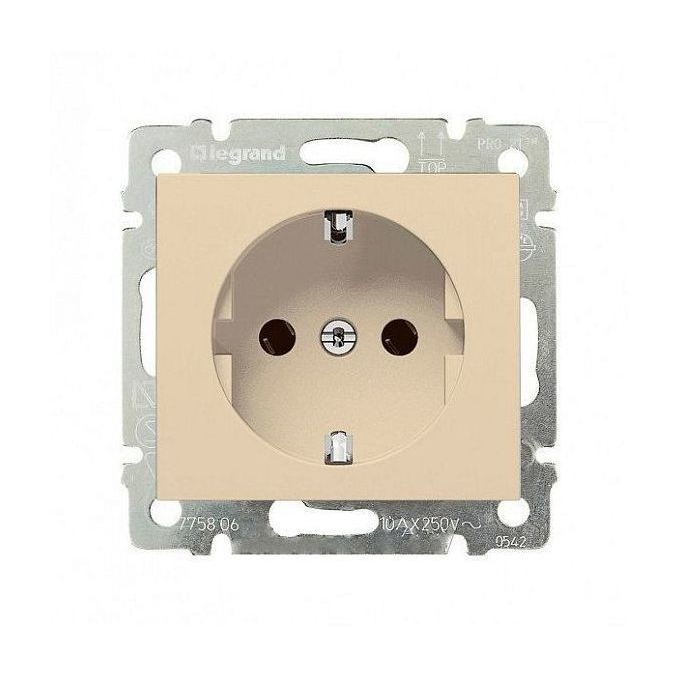 VALENA DIY Набор 6 розеток 1-местных с заземлением без защитных шторок 16А слоновая кость