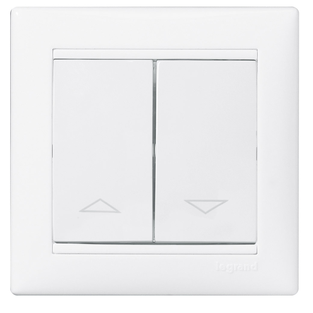 VALENA Переключатель 2-клавишный схема 1+6 10АХ с механической блокировкой белый