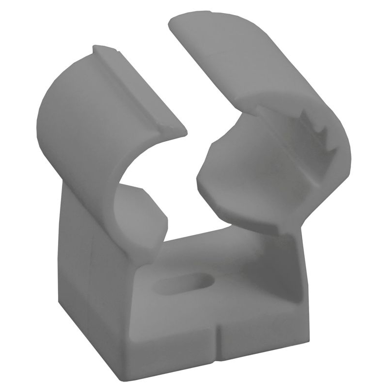 Клипса с фиксатором для гладких труб d=20-25мм серая (24шт/упак)IEK