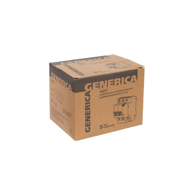 Дифференциальный автоматический выключатель АД12 2Р 50А 300мА GENERICA