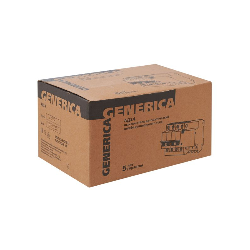Дифференциальный автоматический выключатель АД14 4Р 63А 300мА GENERICA