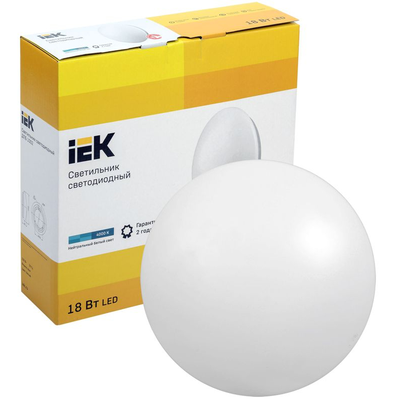 Светильник светодиодный ДПБ 1002 18Вт IP20 4000K круг белый IEK