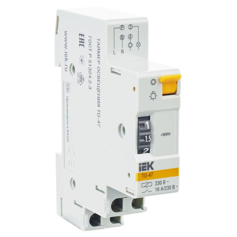 Таймер ТО47 освещения 16А 230В на DIN-рейку IEK
