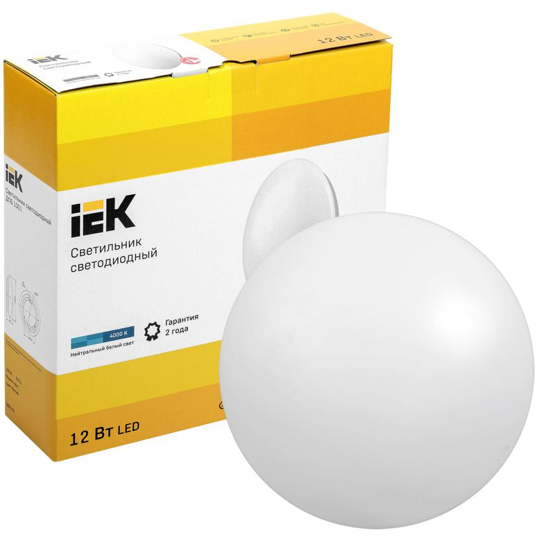 Светильник светодиодный ДПБ 1001 12Вт IP20 4000K круг белый IEK