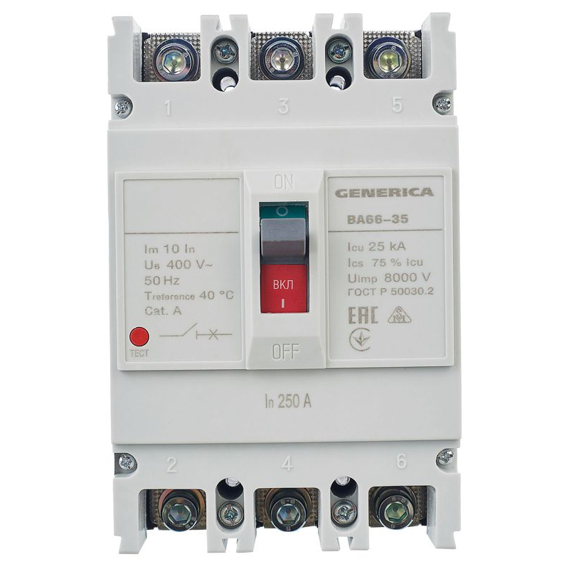 Выключатель автоматический ВА66-35 3Р 250А 25кА GENERICA