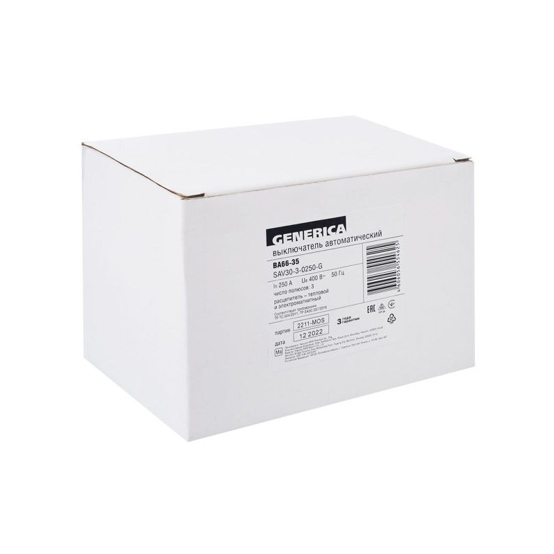 Выключатель автоматический ВА66-35 3Р 250А 25кА GENERICA