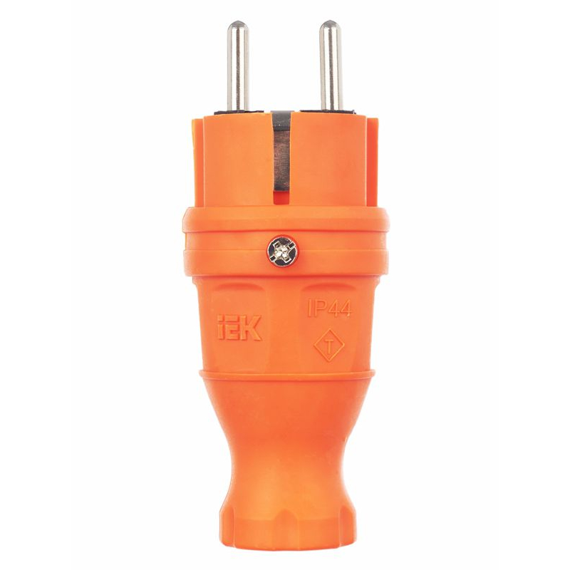 Вилка прямая ВБп3-1-0м IP44 ОМЕГА каучук оранжевая IEK