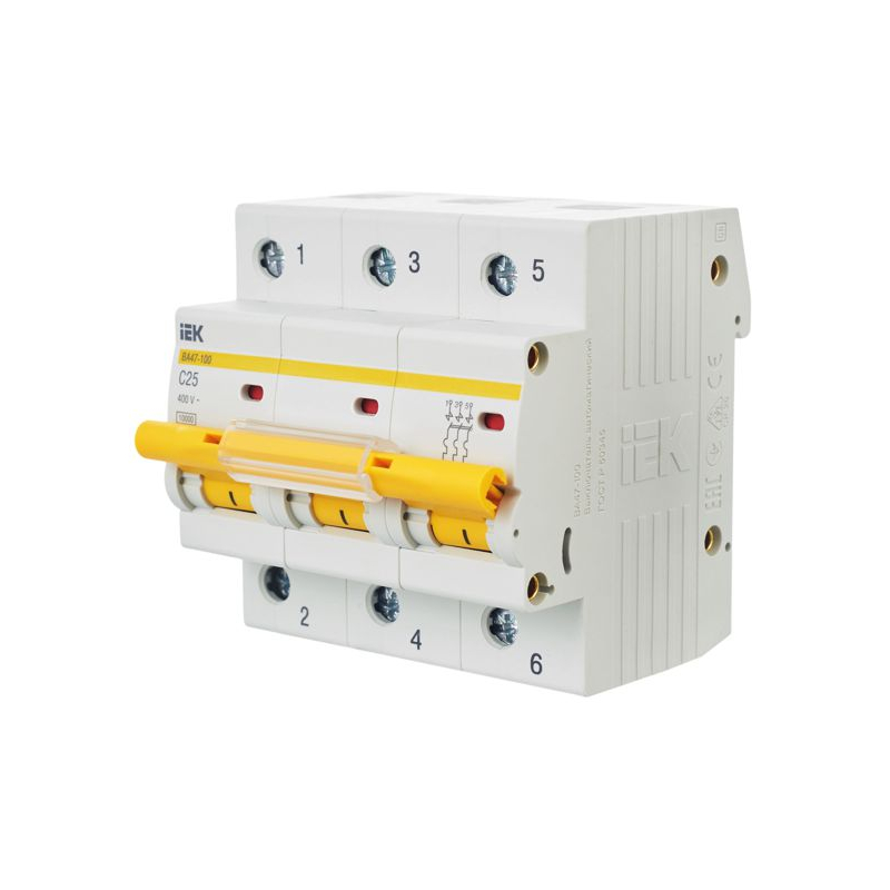 KARAT Автоматический выключатель ВА47-100 3P C 25А 10кА IEK