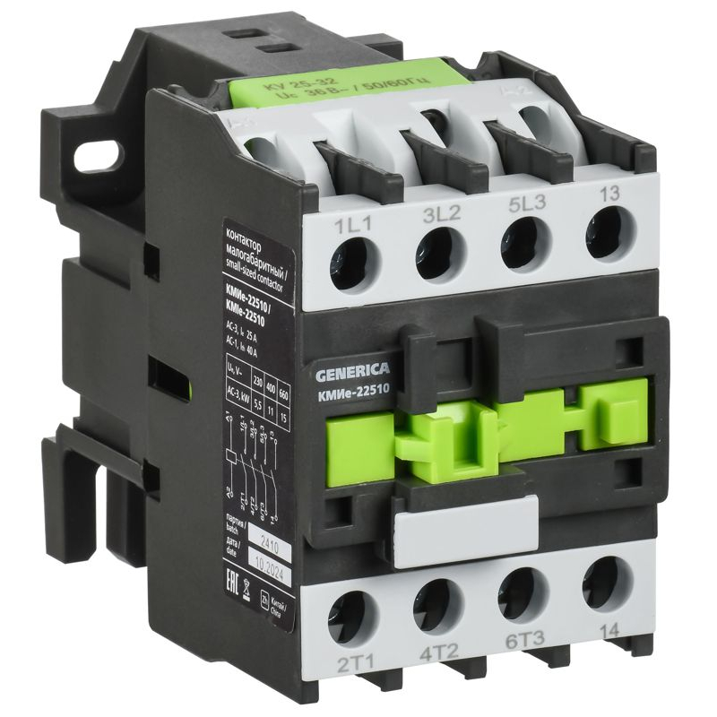 Контактор КМИе-22510 25А 230В/АС3 1NO GENERICA