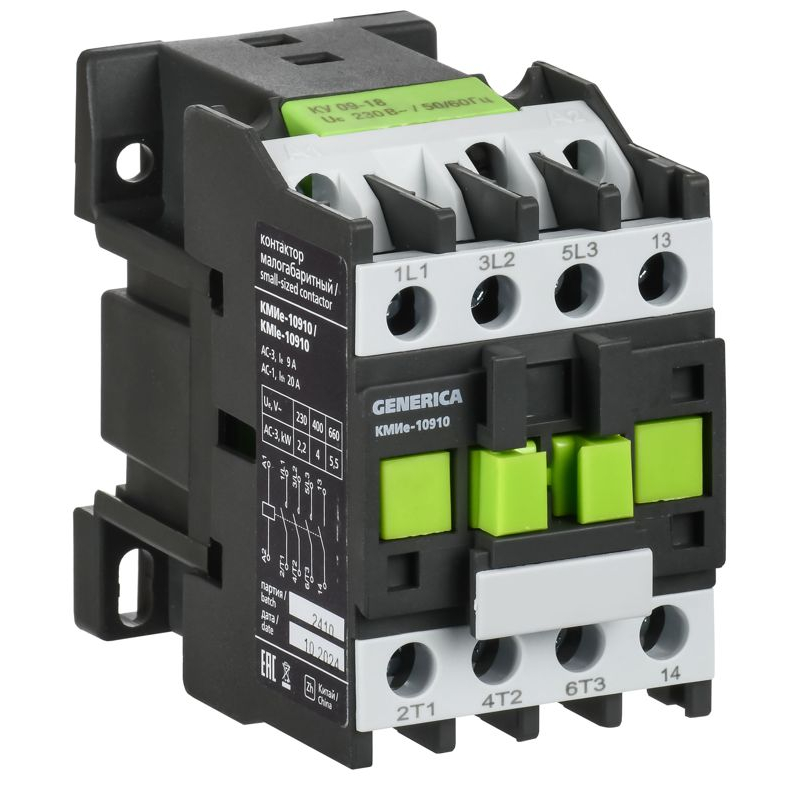 Контактор КМИе-10910 9А 400В/АС3 1NO GENERICA